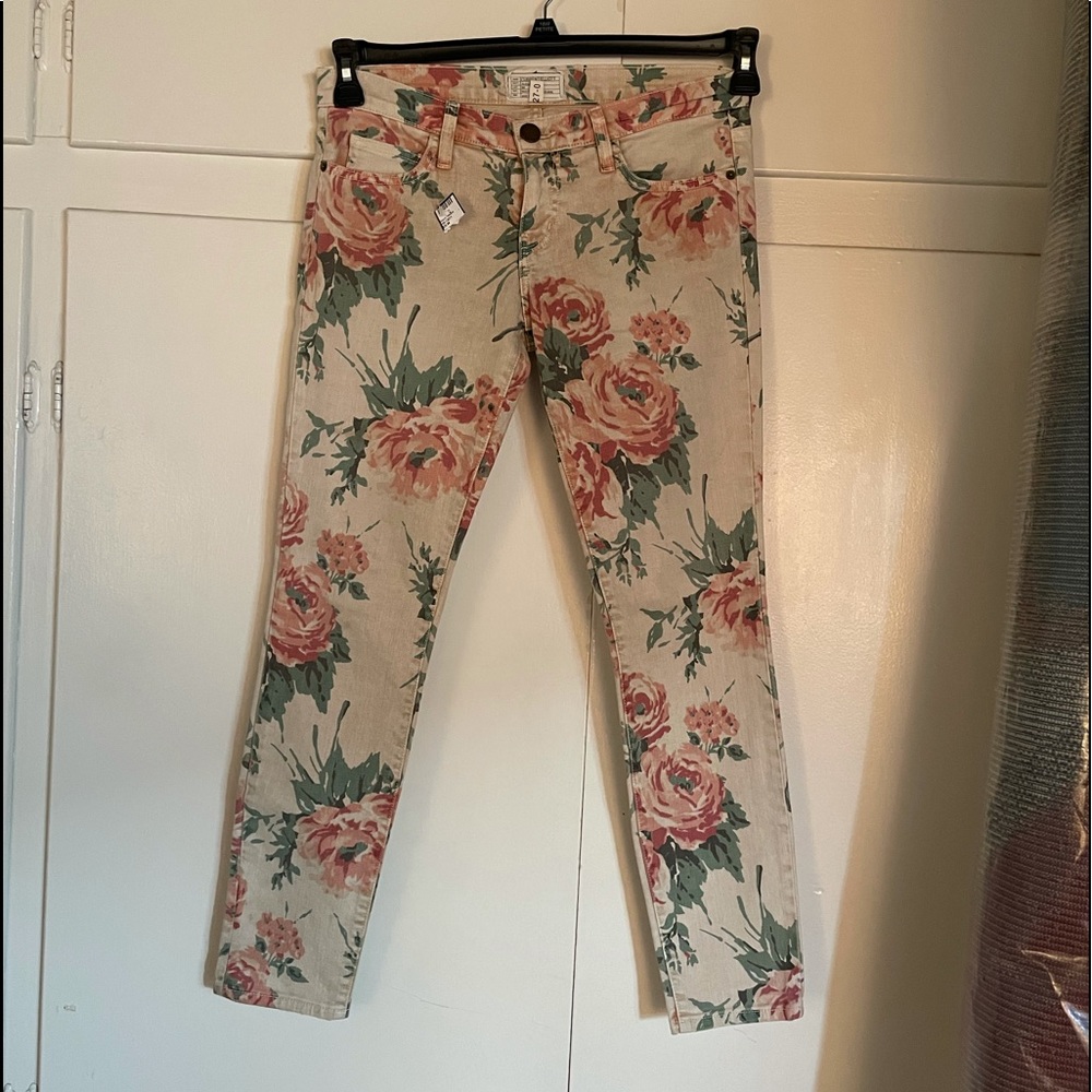 Vintage look pants. “ the stiletto” haystack floral from Current/Elliott